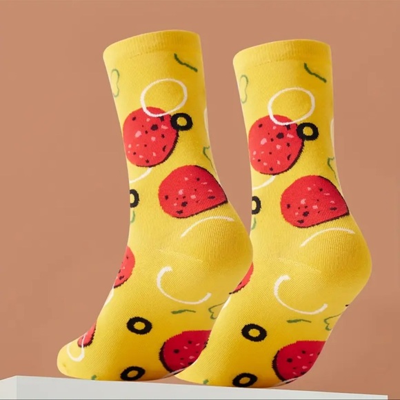 Socks, Men’s Funny Pizza Pattern Crew Socks, NEW, One Size, Packaged Like… - Picture 8 of 13